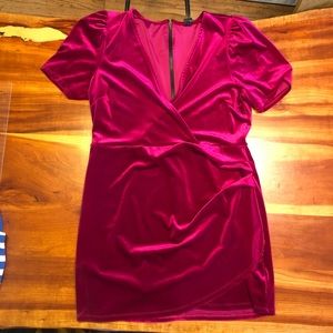 Wild Fable Lush Maroon Velvet Wrap dress